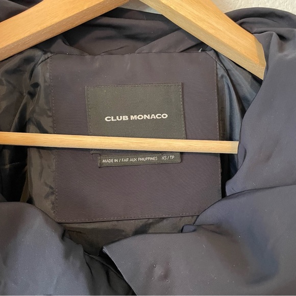 Club Monaco Cropped Puff Sleeve Nylon Cape Style Jacket - Picture 2 of 8